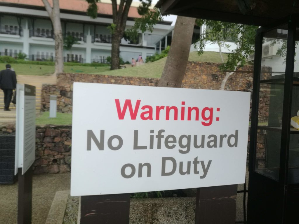 No lifeguard on duty